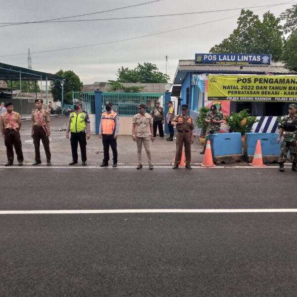 Anggota Koramil Terjun dalam Pengamanan Posko Lalin Jaya 2022 Danramil…
