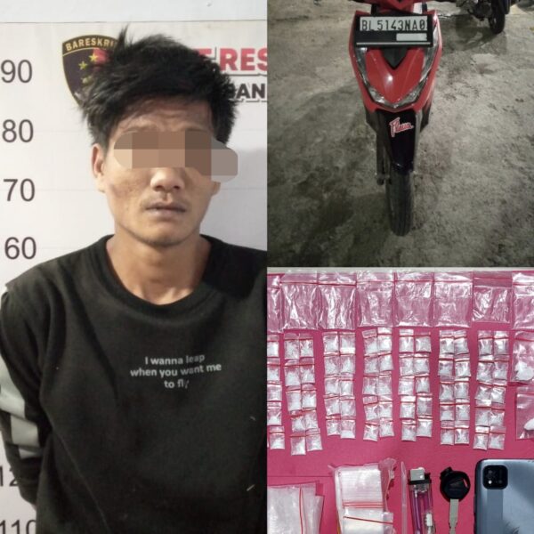 Personel Polsek Banda Sakti Ciduk Penjual Narkotika dan Sita Puluhan Paket Sabu 