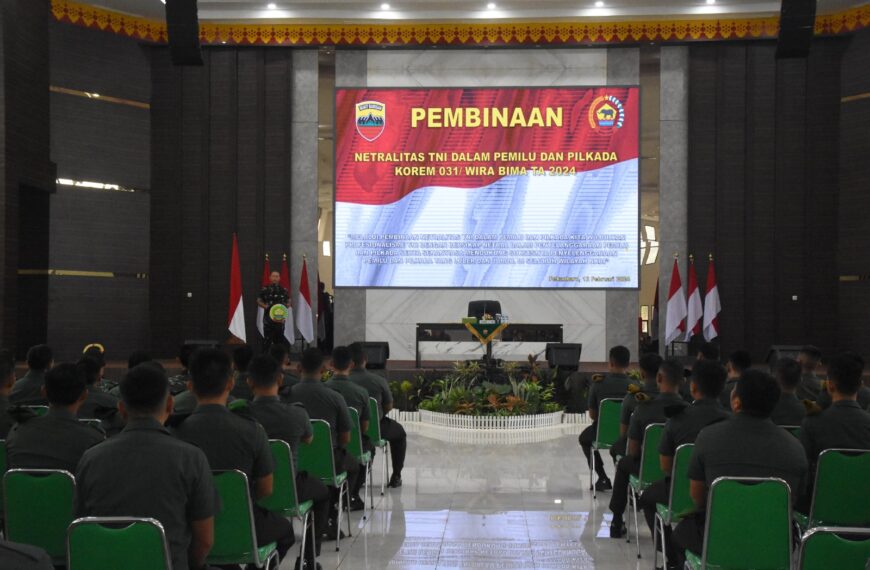 Korem 031/WB Gelar Sosialisasi Netralitas TNI Dalam Pemilu Tahun 2024
